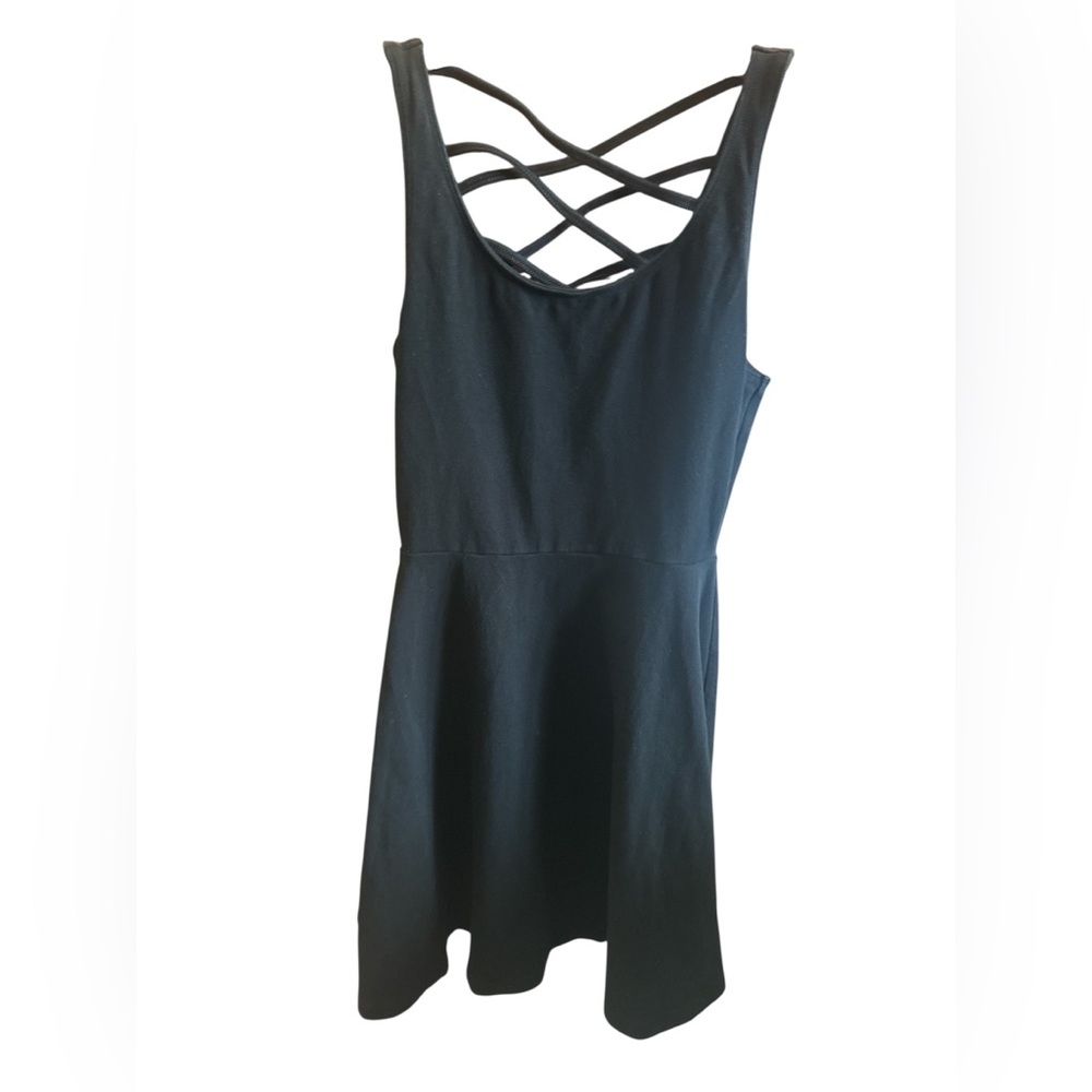 Express Black Crisscross Back Dress Women’s Size Small Casual Mini Sundress Chic